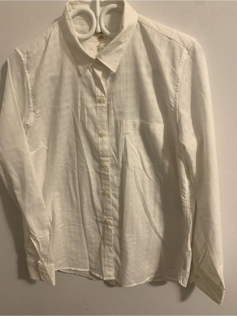 GAP White Button-Down Long-Sleeve Shirt